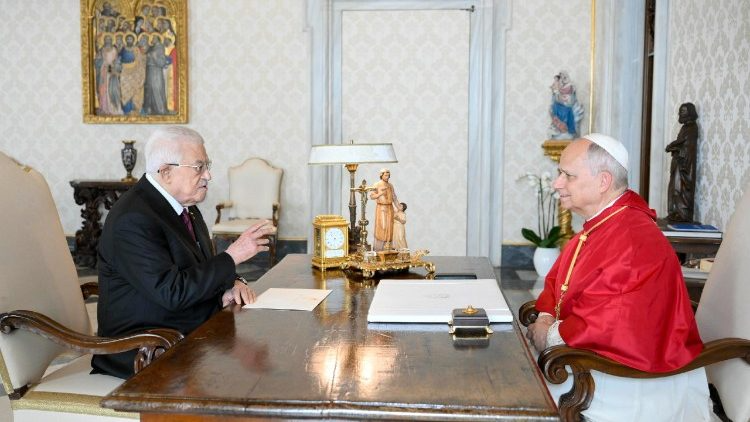 പാലസ്തീൻ പ്രസിഡന്റിന് ലിയോ പതിനാലാമൻ പാപ്പാ കൂടിക്കാഴ്‌ച അനുവദിച്ചു