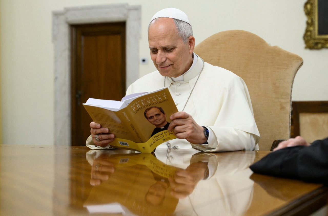 Pope Leo XIV receives first copy of book “Free under Grace”